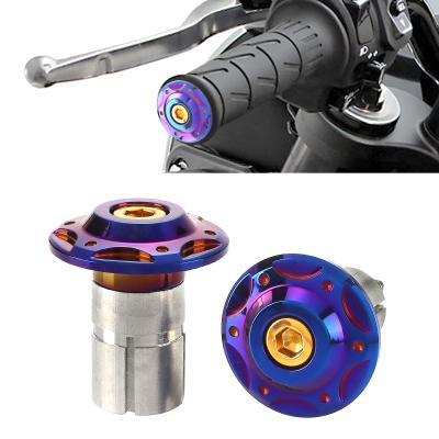 バイクハンドルグリップエンドチタン（バイク用 バーエンド