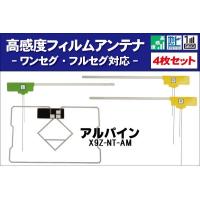 フィルムアンテナ アルパイン X9Z-NT-AM ナビ 対応 地デジ ワンセグ フルセグ GPS一体型フィルム セット テレビ受信 ALPINE 右2枚 左1枚 4枚 セット | TNS