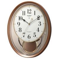 リズム時計 4MN556RH06(茶メタリック色光沢仕上 白) 電波掛け時計スモールワールドエアルS | 特価COM