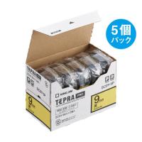 キングジム(KING JIM) テプラPRO(5個入) カラーラベル パステル 黄 黒文字 9mm SC9Y-5P | 特価COM