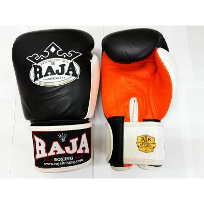 最終新品　RAJA グローブ10oz ラジャ　黒白オレンジ　本革製　送料込 RAJA ボクシンググローブ（性別：メンズ）｜ボクシング｜武道、格闘技