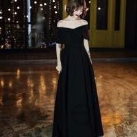 パーティードレス ロング 黒 半袖 おしゃれ かっこいい 結婚式 お呼ばれ ドレス ロングドレス 演奏会 発表会 大きいサイズ フォーマル オフショルダー Vネックロ No1941 Marmelo Sunnyday 通販 Yahoo ショッピング