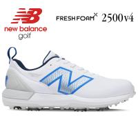 ニューバランス ゴルフシューズ Fresh Foam X 2500 v4 ホワイト/ブルー  スパイク  NEW BALANCE GOLF UG2500A4 | とみきち