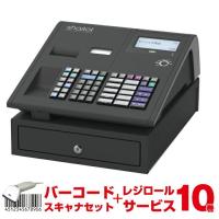 【セット商品】レジスター 東芝テック MA-700-B-R ブラック＋バーコードスキャナー(HS-580-U-24S)＋台座セット(HS-580-ST) (レジロール10巻サービス) | トップジャパンYahoo!店