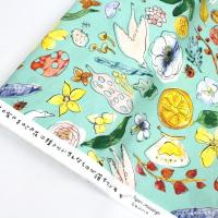 生地 布 森の花 Paper message コットンシーチング インクジェット 綿100％ Okubo Junko 約110cm幅 ゆうパケッ2.5ｍ対応 10cm単位価格 | とらや-fabric Yahoo!店