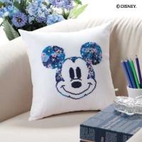Olympusクロスステッチ刺繍キット 6048 【ミニクッション (ミッキーマウス)】 クッション40×40cm ディズニー | HAND WORK とりい