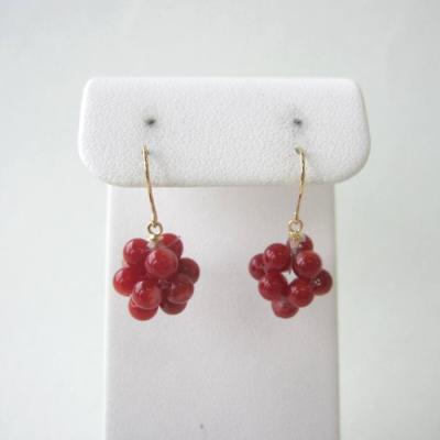 血赤珊瑚ピアスサンゴPt900 着物和服