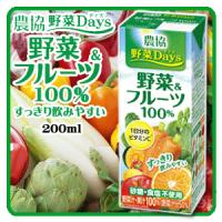 【送料525円】農協 野菜Days　野菜＆フルーツミックス 200ml　×18本  ※ただし沖縄は別途料金が必要となります。 | 東京中央宅配センター