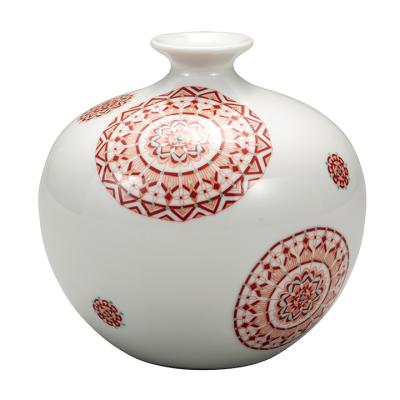 京焼　赤絵　花瓶 九谷焼 大酒清山作 8号花瓶 赤絵唐子鳳凰文 : 九谷焼 STYLeNCE