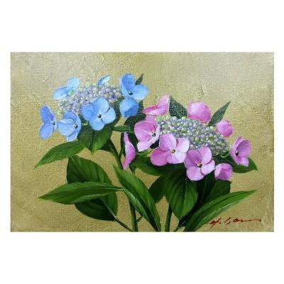 油彩画 洋画 (油絵額縁付きで納品対応可) M20号 「ガクアジサイ」 安田