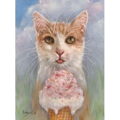 ペットの油絵コレクション 「 イタリアン・ジェラート+ 茶トラ猫 ペットの油絵コレクション 「 イタリアン・ジェラート+ 茶トラ猫