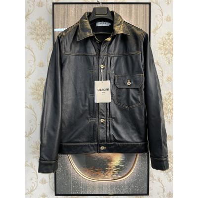未着用 フランス製 UABONI ダウンJKT シープレザー TALON