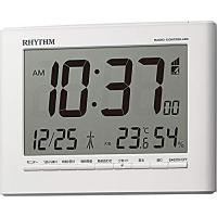 リズム(RHYTHM) 目覚まし時計 電波時計 デジタル 温度 湿度 カレンダー ホワイト 12.9x16.9x2.8cm 8RZ203SR | クロスタウンストア