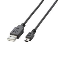 エレコム USBケーブル  USB2.0 (USB A オス to miniB オス) ノーマル 1m ブラック U2C-M10BK | クロスタウンストア