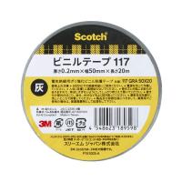 3M スコッチ 電気絶縁用ビニールテープ 117 灰色 50mmX20m 1巻 | クロスタウンストア