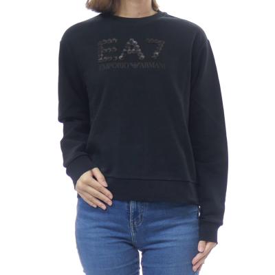 2025 秋冬新作！ EMPORIO ARMANI エンポリオアルマーニ EA7 トレーナー レディース 7W000542 AF16442 ブラック EMPORIO ARMANI エンポリオアルマーニ EA7 レディーストレーナー