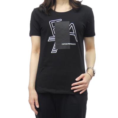 セールSS EMPORIO ARMANI エンポリオアルマーニ EA7 Tシャツ レディース 半袖 ラウンドネック 7W000187 AF10373 ブラック EMPORIO ARMANI エンポリオアルマーニ EA7 レディースラウンドネックT