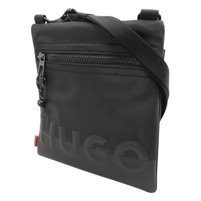 ★HUGO BOSS★ オールレザー ショルダーバッグ BOSSレタリングロゴ ストラクチャードレザー レポーターバッグ