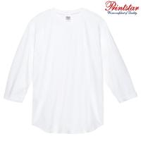 メンズ Tシャツ 長袖 3/4スリーブ ベースボール ヘビーウェイト 5.6オンス 無地 ホワイト L サイズ 107-CRB | 流行はいつもここから TREND-I