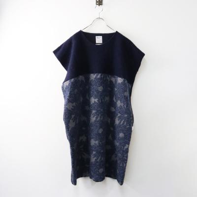 新品】SOU・SOUソウソウ高島縮切替ドットノースリーブワンピース F