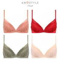 セール20％OFF (アモスタイル)AMOSTYLE デイジーシャワー 夢みるブラ ノンワイヤー ブラ＆ショーツセット(E,Fカップ)AMST1260 HU2+Hikini JX | トリンプ公式ストア ヤフー店