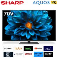 配送設置無料 シャープ 70インチ 液晶テレビ ネット動画サービス対応 AQUOS 4Kチューナー内蔵 4K液晶テレビ 液晶TV BS CS 70型 70V 4T-C70DN1 4TC70DN1 | トライスリー