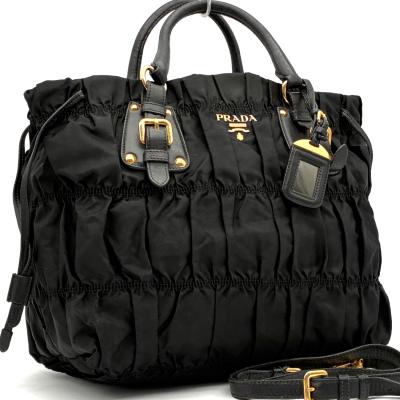 【極美品】PRADA ギャザーレザーコンビ２wayバッグ 楽天市場】プラダ ギャザー 2wayの通販