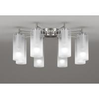 ★OC257111NR LEDシャンデリア AQUA -Mist- 8畳用 R15高演色 クラス2 昼白色 非調光 電気工事不要 オーデリック 照明器具 天井照明 リビング向け 【〜8畳】 | タカラShop Yahoo!店