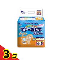 P.one 男の子のためのマナーおむつ おしっこ用 小型犬用 42枚入 (ビッグパック)  3個セット | 通販できるみんなのお薬(みんなのお薬)