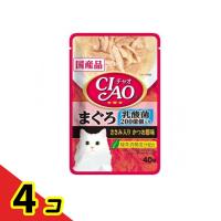 いなば CIAO(チャオ) パウチ 乳酸菌入り まぐろ ささみ入りかつお節味 40g  4個セット | 通販できるみんなのお薬