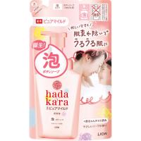 ライオン ハダカラBSピュアカエ440 ハダカラ(hadakara) ボディソープ 泡で出てくる薬用ピュアマイルドタイプ やさしいソープの香り 詰替 440ml | ツクモYahoo!店