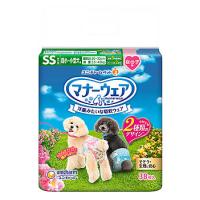 ユニチャーム ペットケア マナーウェア 女の子用 SSサイズ 超小〜小型犬用 ピンクリボン・青リボン (38枚) メス 犬用紙おむつ | ツルハドラッグ ヤフー店