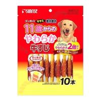 マルカン　サンライズ　ゴン太のササミ巻き巻き　11歳からの　やわらか牛すじ　(10本入)　愛犬用スナック | ツルハドラッグ ヤフー店