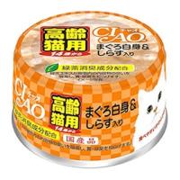 いなばペットフード　CIAO　チャオ　年齢別　高齢猫用　14歳からのまぐろ白身＆しらす入り　(75g)　キャットフード　猫缶 | ツルハドラッグ ヤフー店