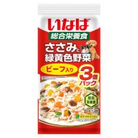 いなばペットフード ささみと緑黄色野菜 ビーフ入り (60g×3袋) 成犬用総合栄養食 ドッグフード パウチ レトルト | ツルハドラッグ ヤフー店