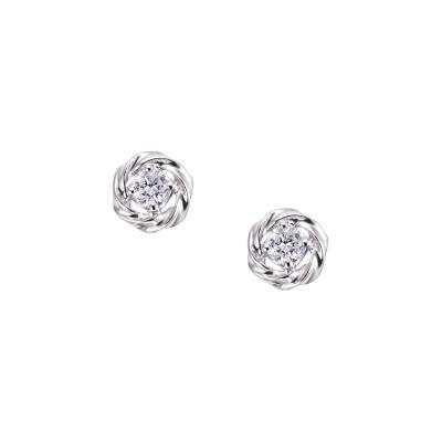 TSUTSUMI片耳ダイヤモンドイヤリング K10シルバーフラワー花結婚式ツツミ TSUTSUMI片耳ダイヤモンドイヤリング K10シルバーフラワー花結婚