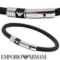 エンポリオアルマーニ ブレスレット ギフト プレゼント メンズ ブラック／シルバー  EGS1624001 EMPORIO ARMANI 新品 無料ラッピング可 | TTshop