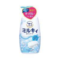 清拭剤　ボディソープ ミルキィボディソープ　やさしいせっけんの香り 550mL　ポンプ付き 牛乳石鹸 取寄品 JAN 49015250062 | 文具の月島堂