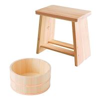 ヤマコー 用美 ぬく森シリーズ ヒバ・新型風呂椅子 約35x20xH30cm 