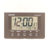 リズム(RHYTHM) 目覚まし時計 電波時計 温度計・湿度計付き フィットウェーブスマート 黒 7.7×12×5.4c | ストアチュラロンコン