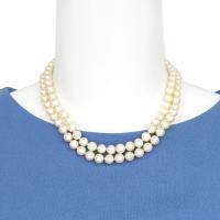 タサキ 田崎 2連パールネックレス K18ホワイトゴールド×パール30個 ...