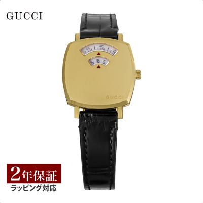 Gucci ゴールド ブラック レザーベルト 時計 グッチ GUCCI 時計 クォーツ ブラック メンズ GUCCI YA136219