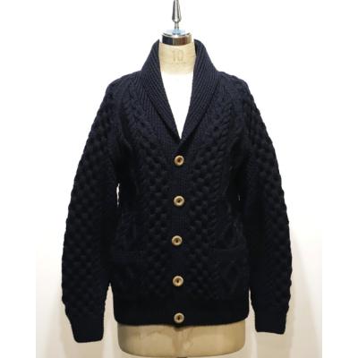 インバーアラン　カーディガン　6A INVERALLAN」 6A SHAWL COLLAR CARDIGAN INDIGO COTTON インバー