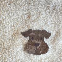 シュナウザー雑貨 オーガニックコットン 刺繍 タオルハンカチ 犬雑貨