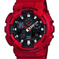 GA-100B-4AJF CASIO  カシオ G-SHOCK ジーショック gshock　Gショック プレゼント アスレジャー レッド スピードインジゲーター | ネットDE腕時計わっしょい村