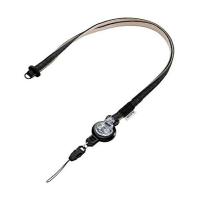 (2個セット)エレコム MPA-ST01BK ストラップ ネックストラップ 携帯 スマホ (伸縮自在の70cm コードリール) スウェード調素材 ブラック | ウルマックスジャパン