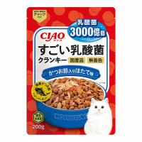 【24個セット】 いなばペットフード CIAO すごい乳酸菌クランキー かつお節入り ほたて味 200g | ウルマックスジャパン