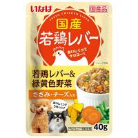 いなばペットフード 国産若鶏レバーパウチ 若鶏レバー＆緑黄色野菜 ささみ・チーズ入り 40g | ウルマックスジャパン