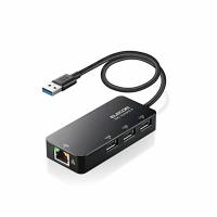 ELECOM EDC-GUA3H2-B USB-A 1Gbps有線LANアダプターUSBハブ付/EDC-GUA3H2シリーズ/ブラック | ウルマックスジャパン