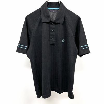 Munsingwear ポロシャツ Lサイズ 黒ストライプ Munsingwear ストライプ ポロシャツ - メルカリ